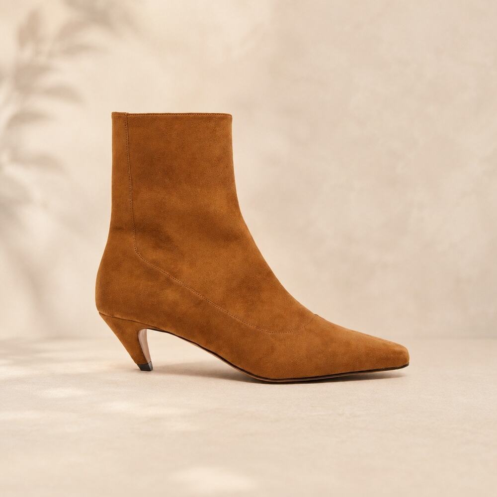 NWOT: STELLA MCCARTNEY Spur Vegan Suede Ankle Booties